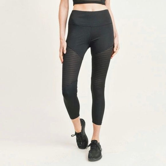 Women's Active Athletic Leggings Black Cropped