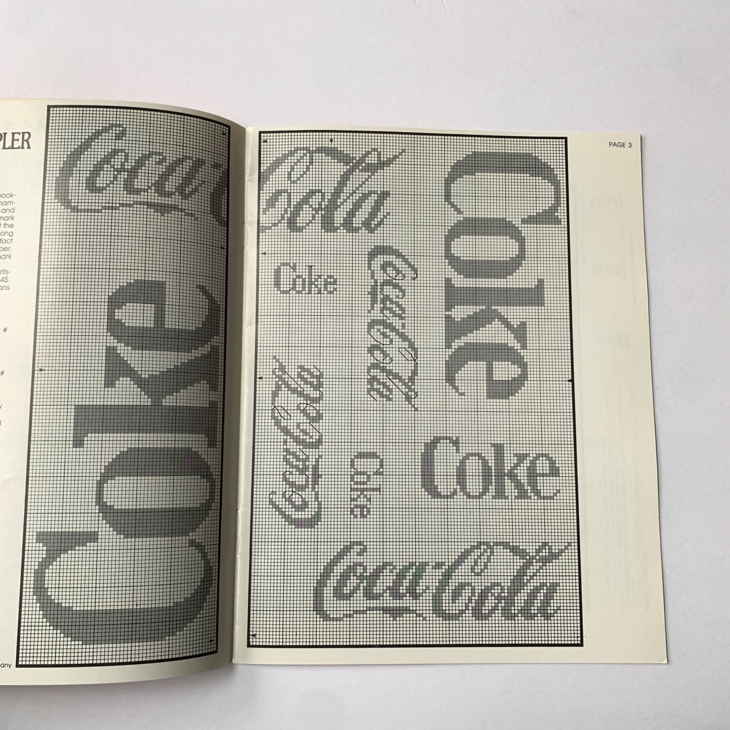 1983 Coca Cola Trademarks Symbols and Slogans Needlework Book Cross-Stitch Patterns