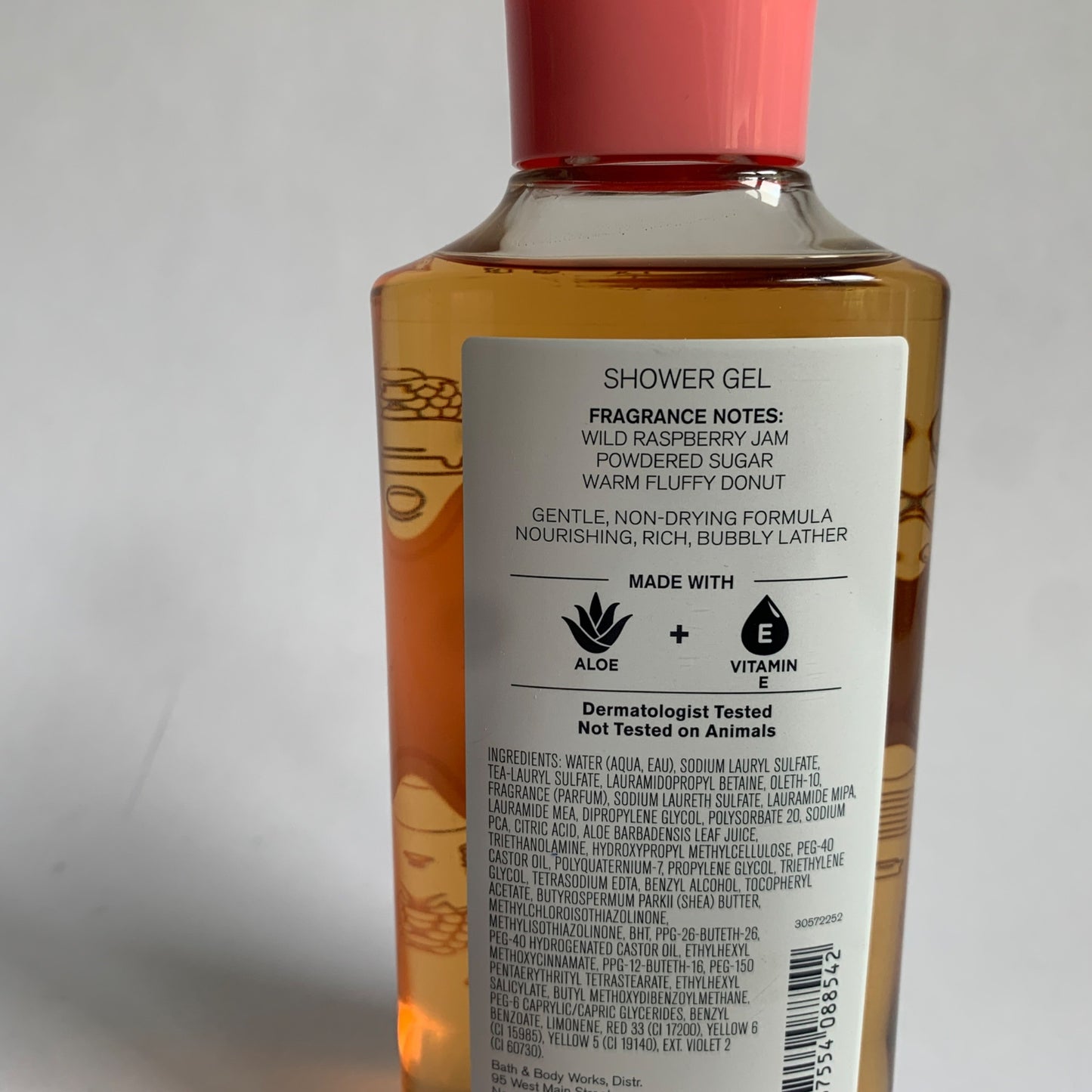 Bath & Body Works Raspberry Jam Donut Shower Gel 10 oz. NEW