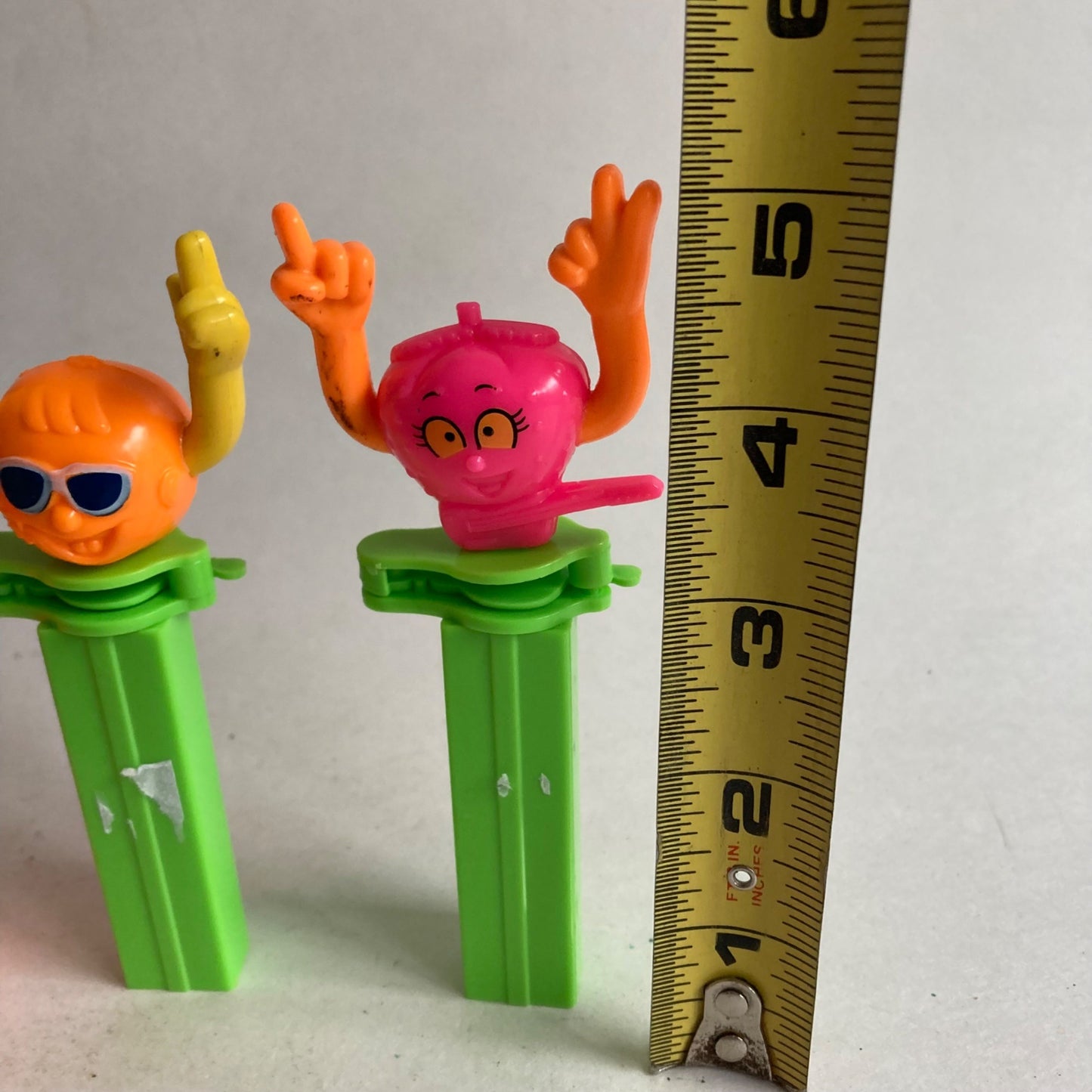 Lot 3- 1994 Albert Fun Flips Candy Dispensers Neon LIKE PEZ