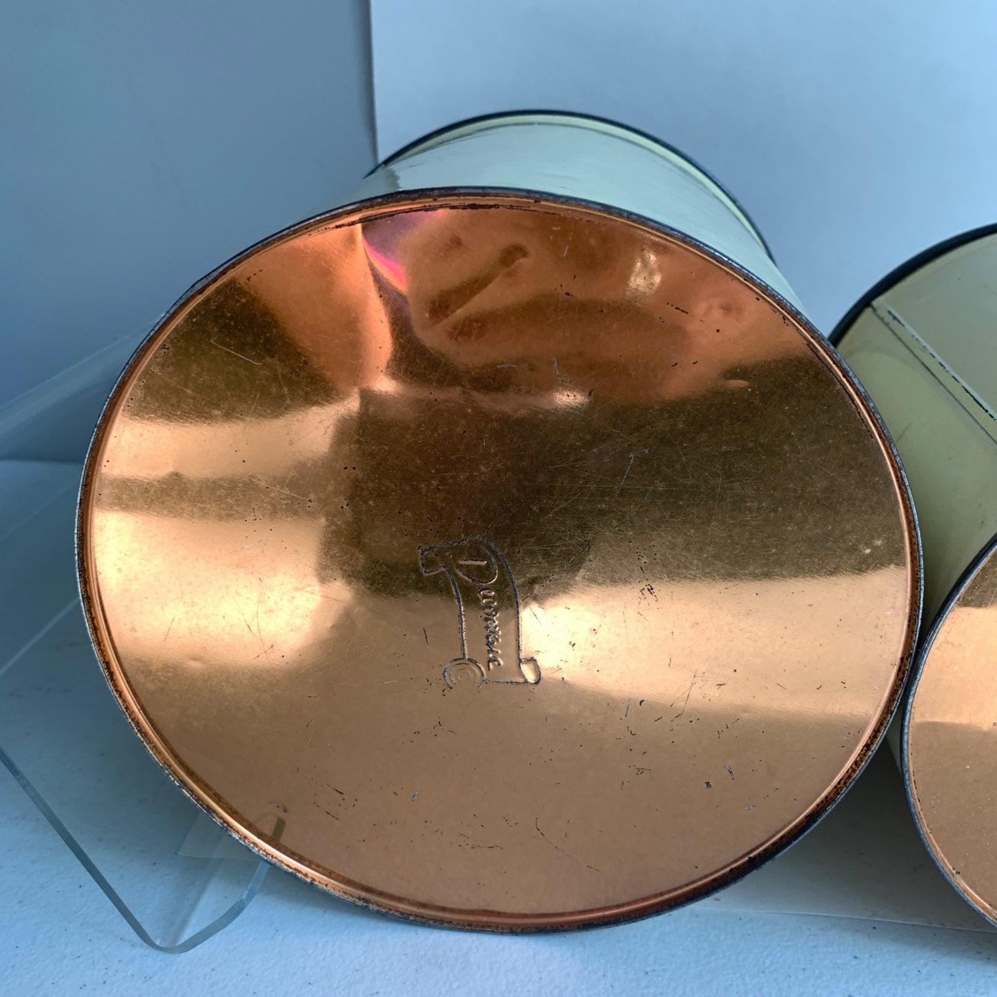 Vintage MCM Metal Decoware Flour and Sugar Canister Set
