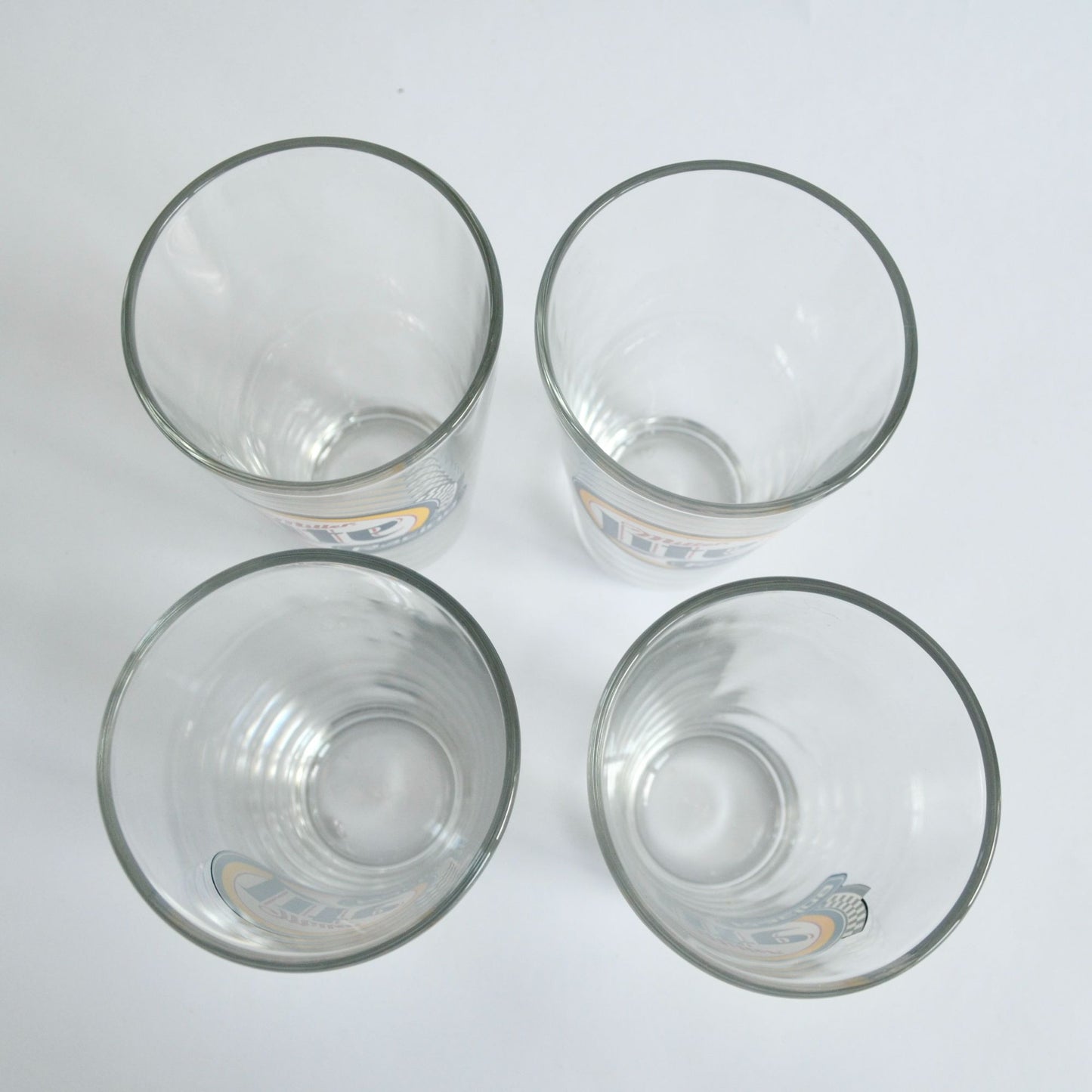 Set of 4 Vintage Miller Lite Racing Beer Glasses Pint 6" NASCAR Indy Car