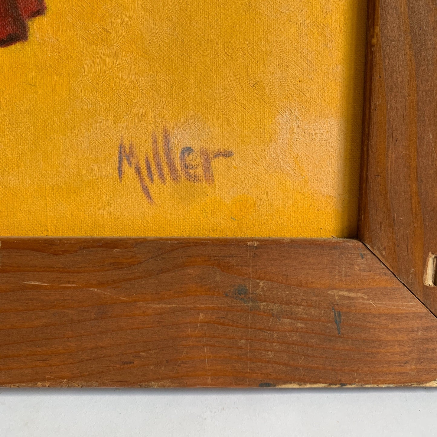 Vintage 1960s 1970s Large Big Eyed Eyes Girl Pigtails Painting Original Signed