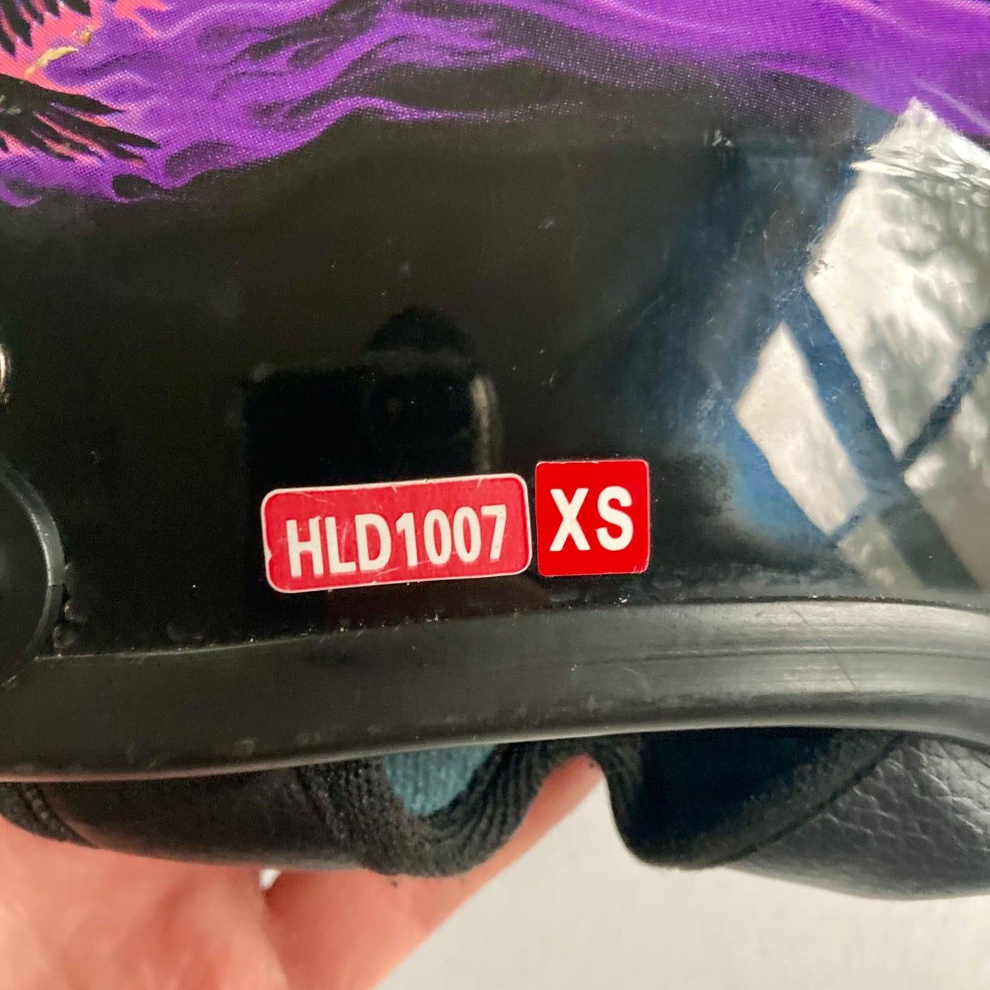 Hot Leathers Purple Blackout Eagle Motorcycle Half-Helmet Size XS