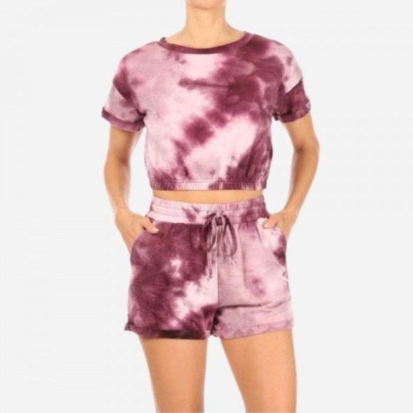 New Tie-Dye Loungewear Set Shorts and Shirt T