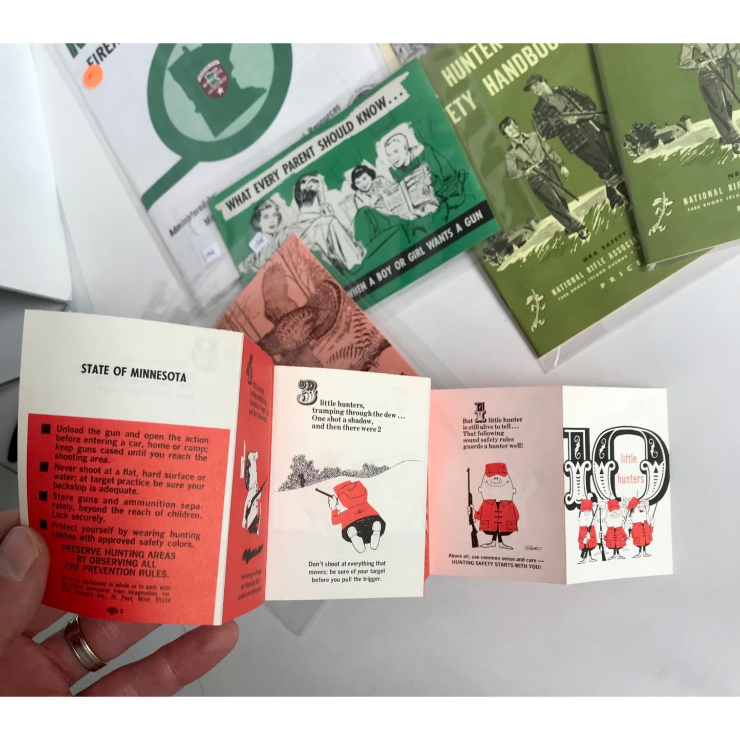 Vintage Hunting Ephemera Lot 1968 MN Hunting Regulations NRA Firearm Safety