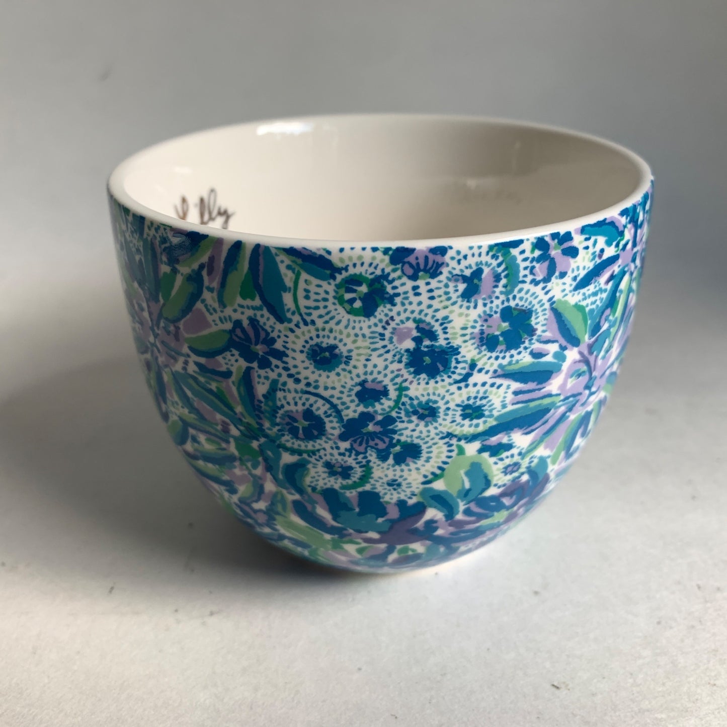 Lilly Pulitzer Hidden Lion Blue Floral Coffee Mug