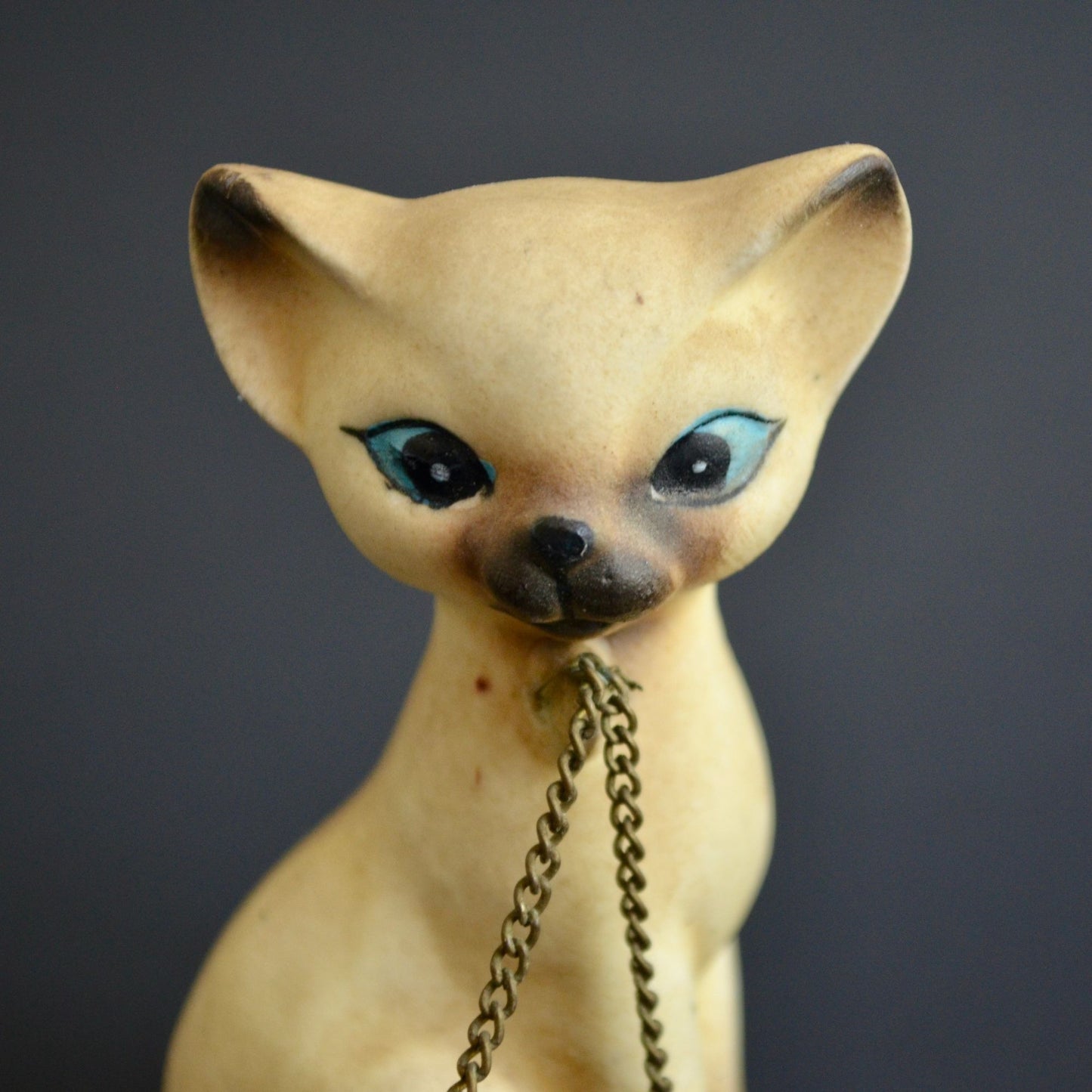 Victoria Ceramics Japan Siamese Cat Kittens Chained Vintage Figurine