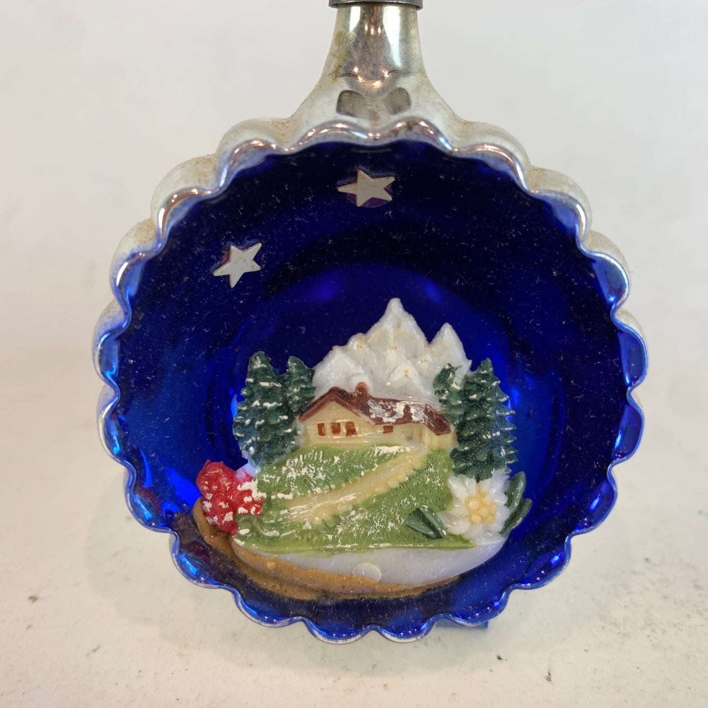 Vintage Glass Diorama MADE IN ITALY Mica Alpine House AS IS
