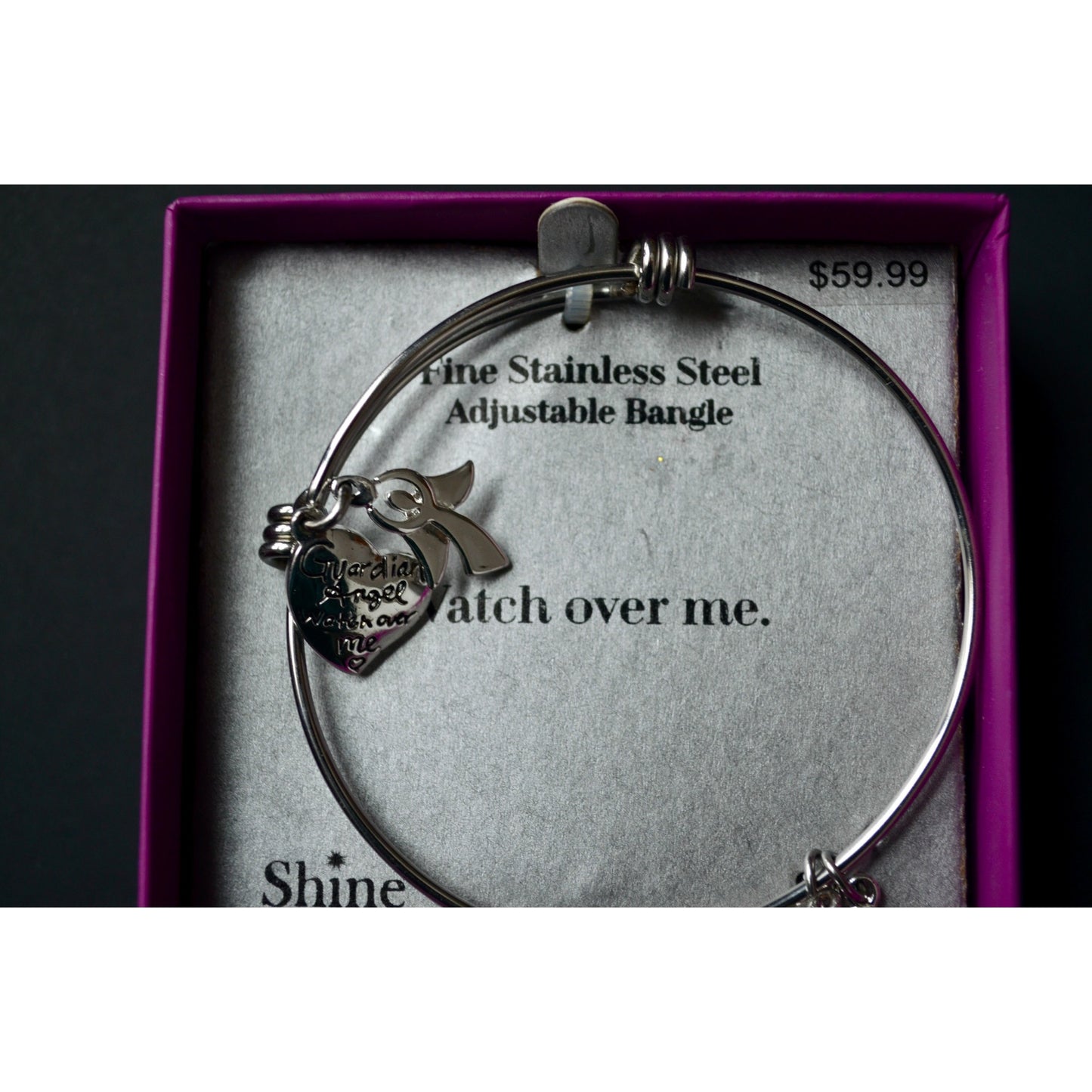 Shine Fine Stainless Steel Adjustable Bangle Watch Over Me New