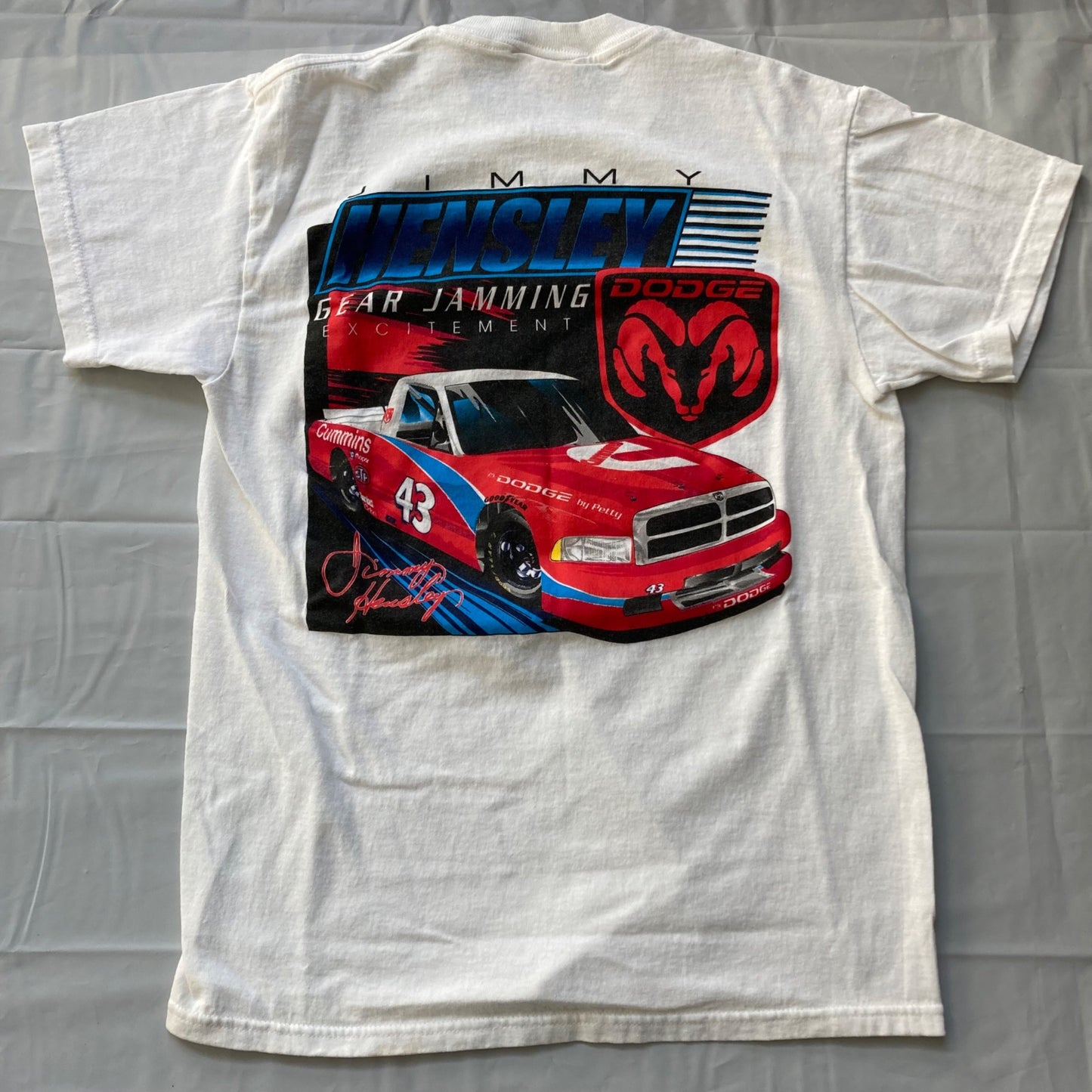 Vintage Jimmy Hensley #43 Dodge "Throttle Slamming/Gear Jamming" T-Shirt Youth L