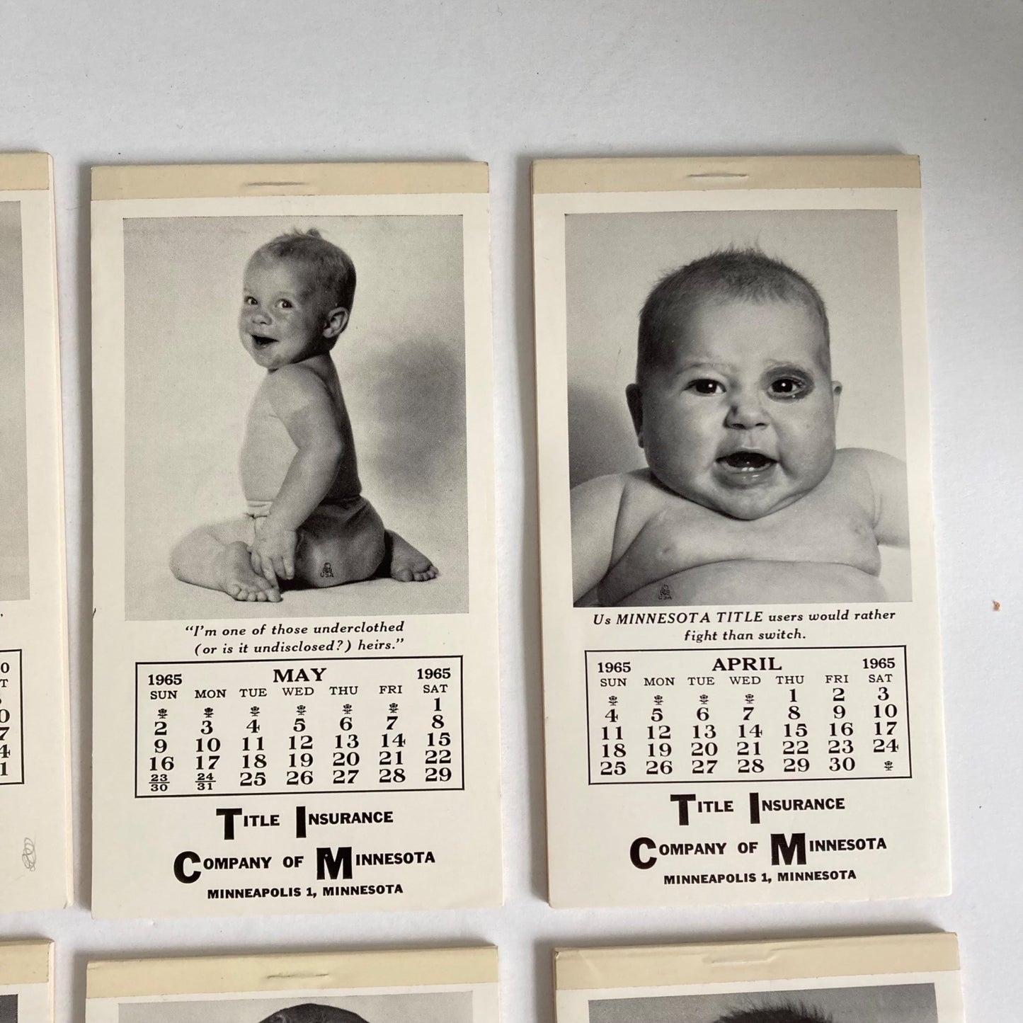 Vintage 1960's - 1970 Baby Photo Notepads Title Insurance Company of MN Advertising