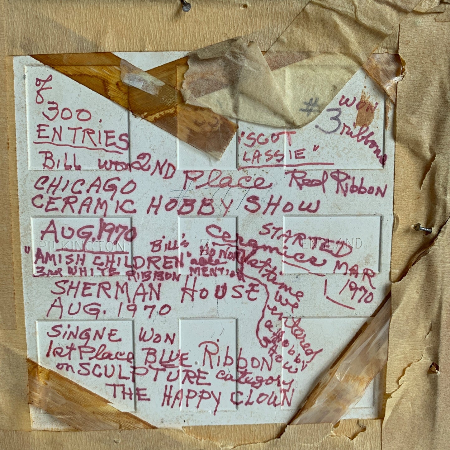 Vintage | 1970 Handpainted Tile Scot Lassie Chicago Ceramic Hobby Show 2nd Place