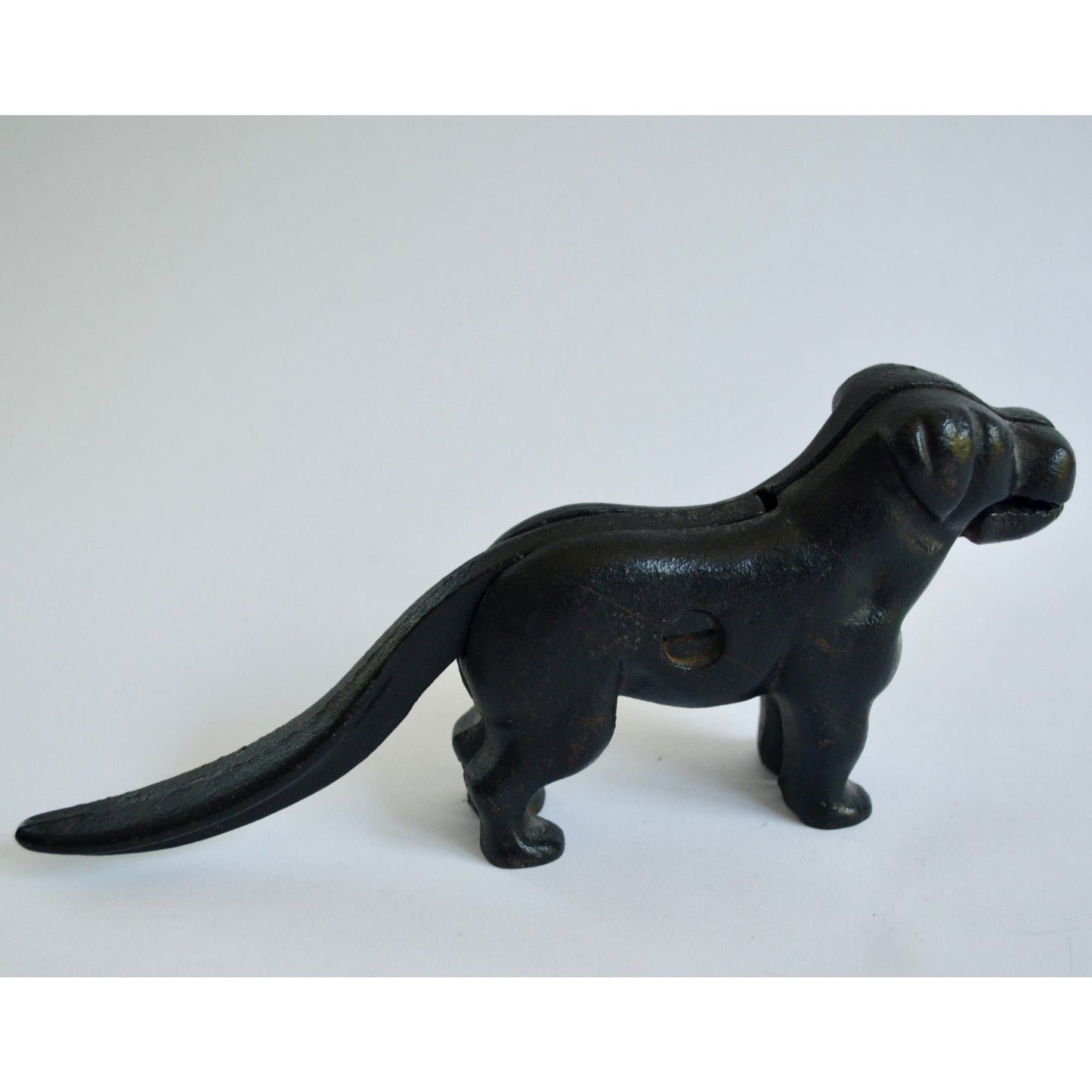 Vintage Black Cast Iron Dog Nutcracker 8.25" Length