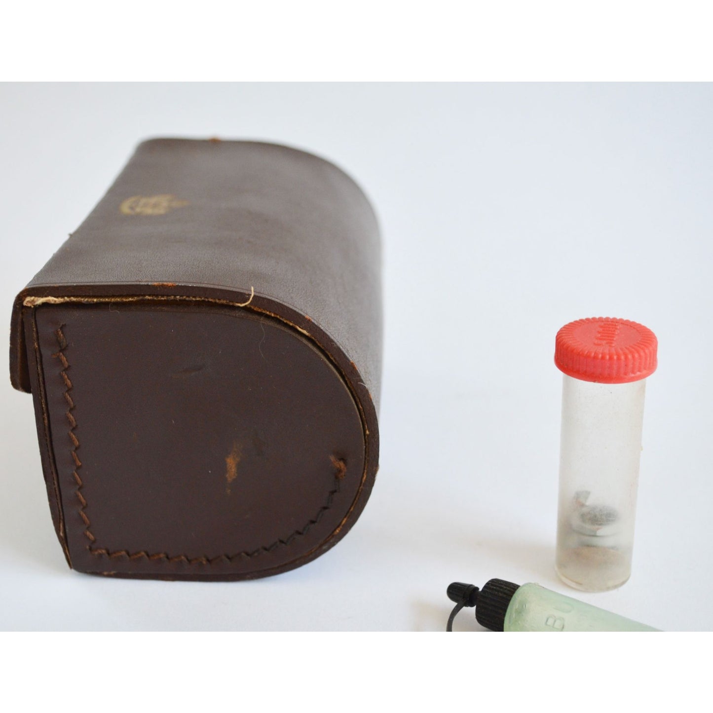 Vintage Leather Ambassadeur Fishing Reel Case & Accessories NO REEL