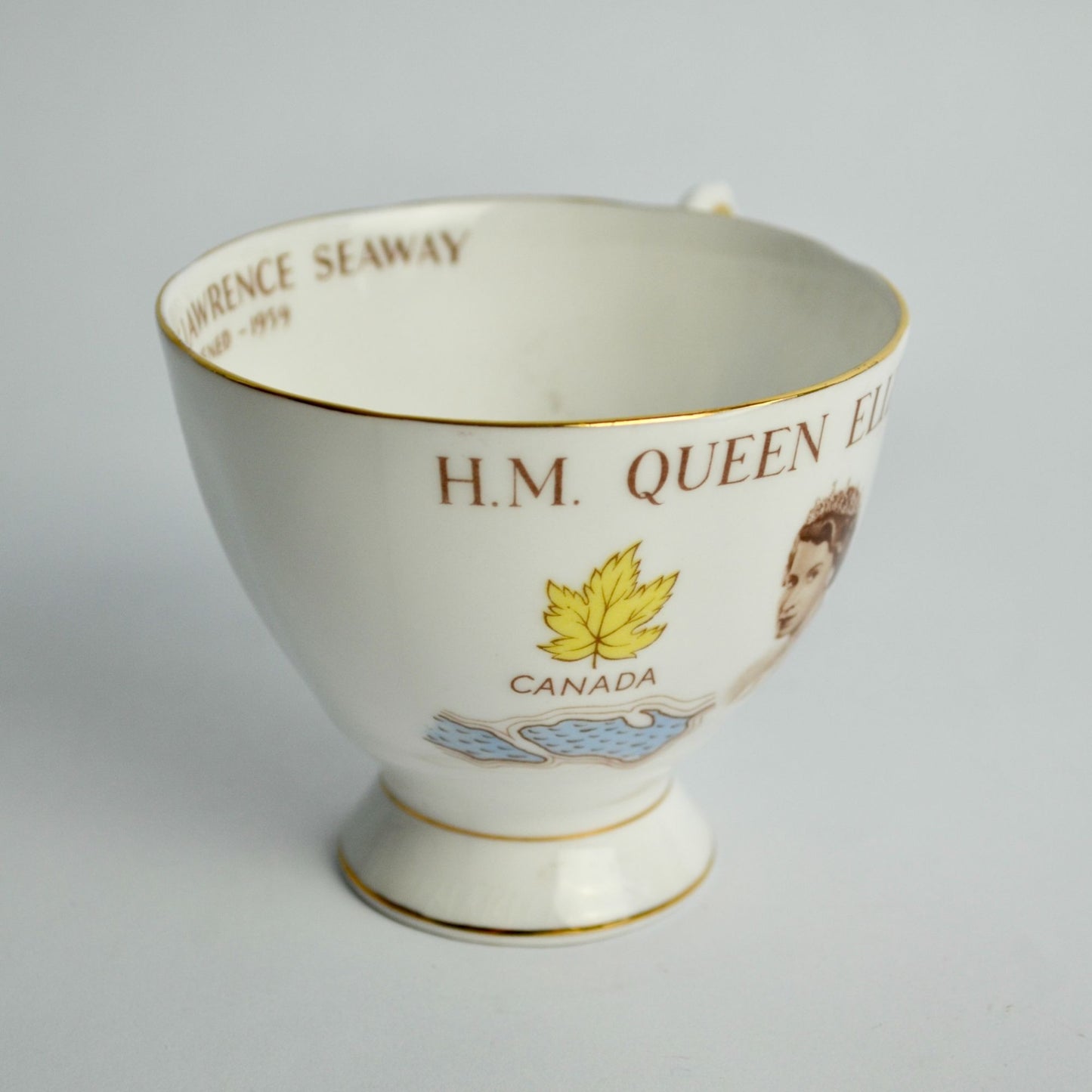 Tuscan H.M. Queen Elizabeth II St. Lawrence Seaway 1959 Cup Saucer