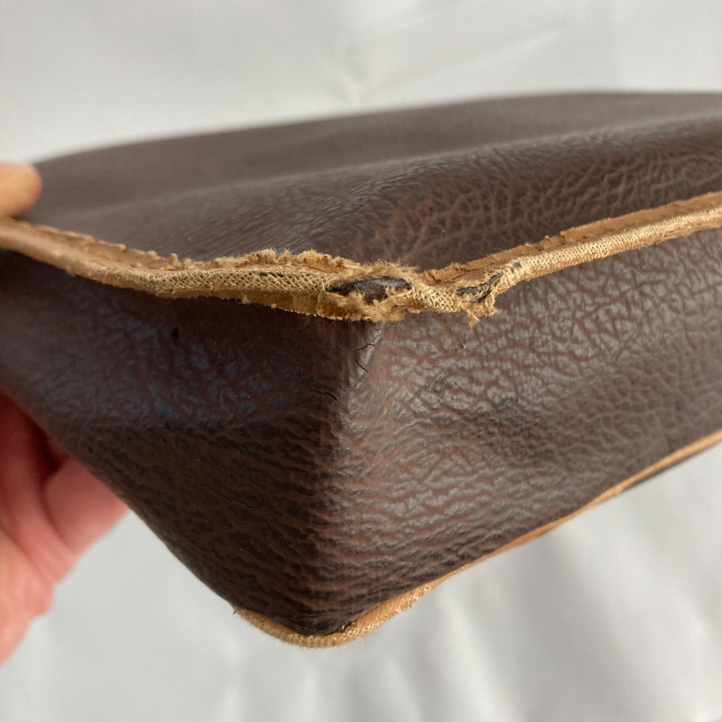 Vintage Leather Messenger Book Bag 13" Brown Satchel