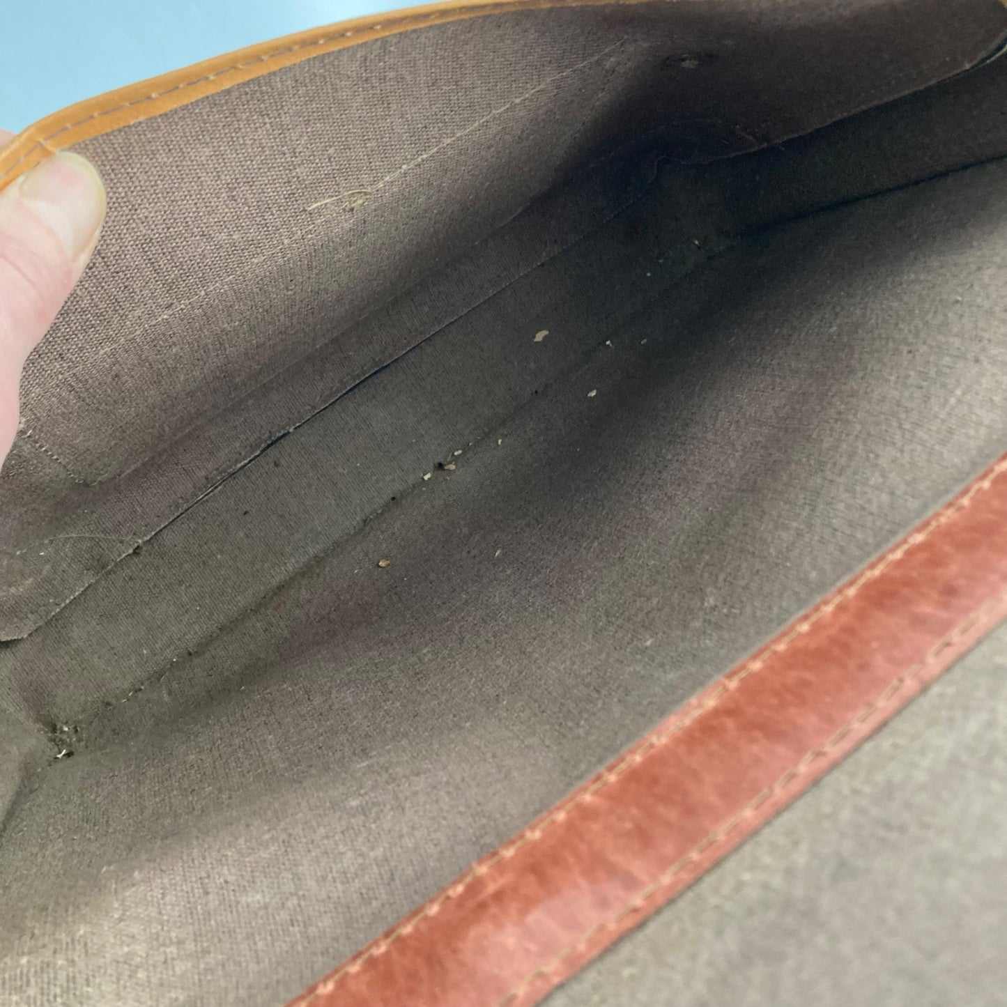 Vintage Leather Messenger Book Bag 13" Brown Satchel