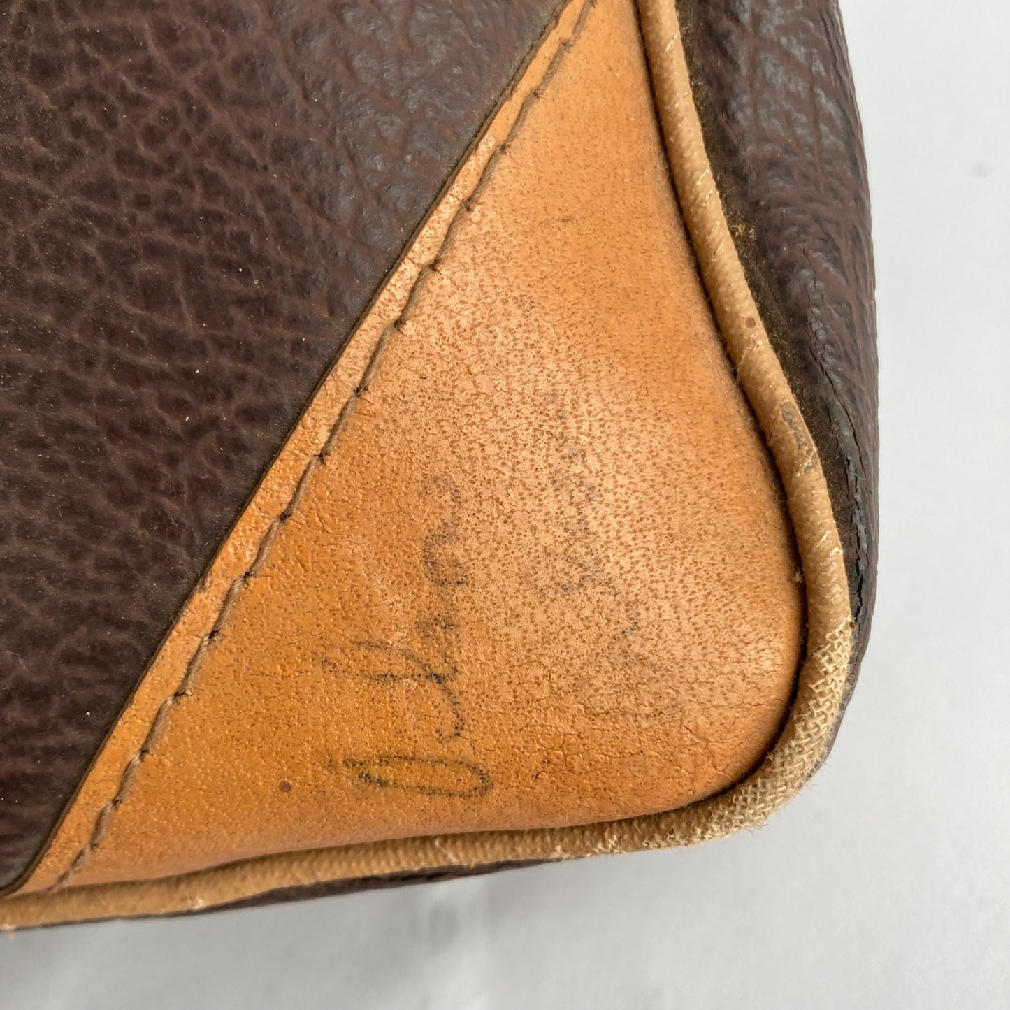 Vintage Leather Messenger Book Bag 13" Brown Satchel