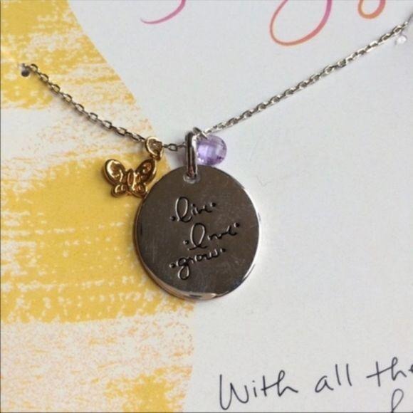 Kathy Davis Live Love Grow ID Disk Necklace