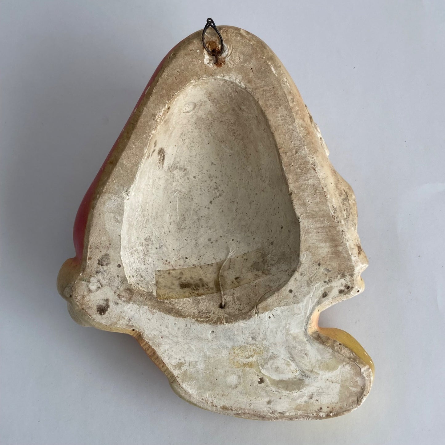 Vintage Chalkware Dutch Girl String Holder Chipped Paint