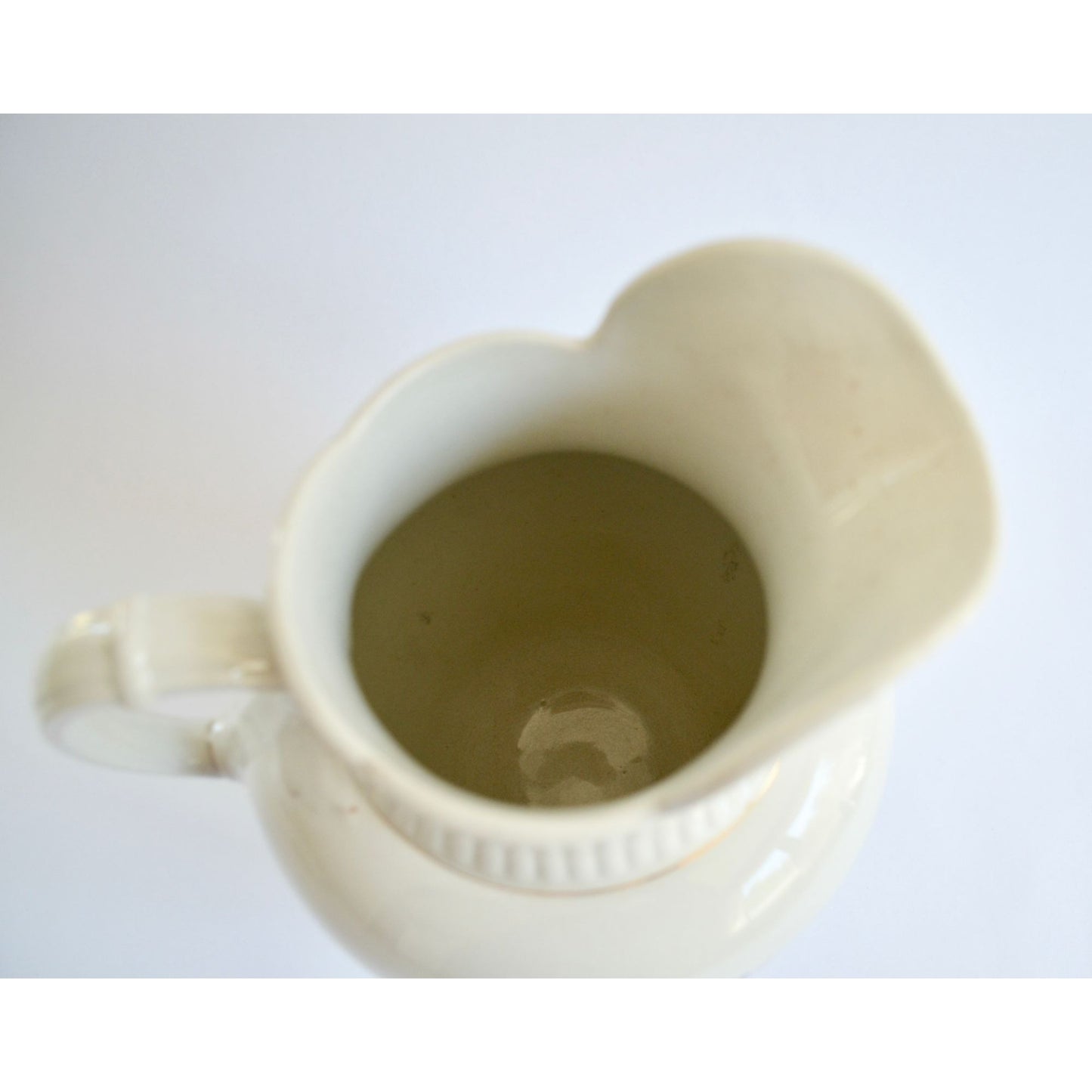 Antique Iowa Ironstone Chamber Pitcher 1800's Floral Pattern 12"