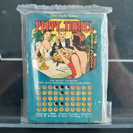 1939 Chas A. Brewer & Sons Punch Board Game Peppy Thrill Vintage Gambling