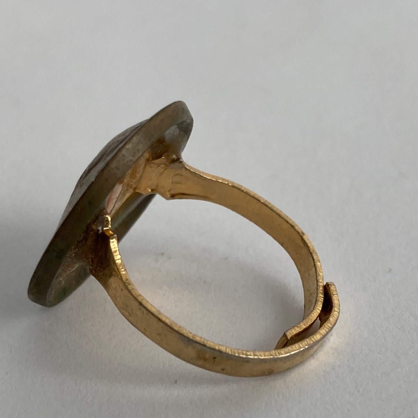 Vintage Penny Ring Rounded Gold Adjustable Estate Find 1945