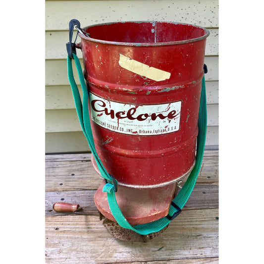 Vintage Cyclone Seeder Red w/ Strap Hand-Held Spreader Urbana, Indiana