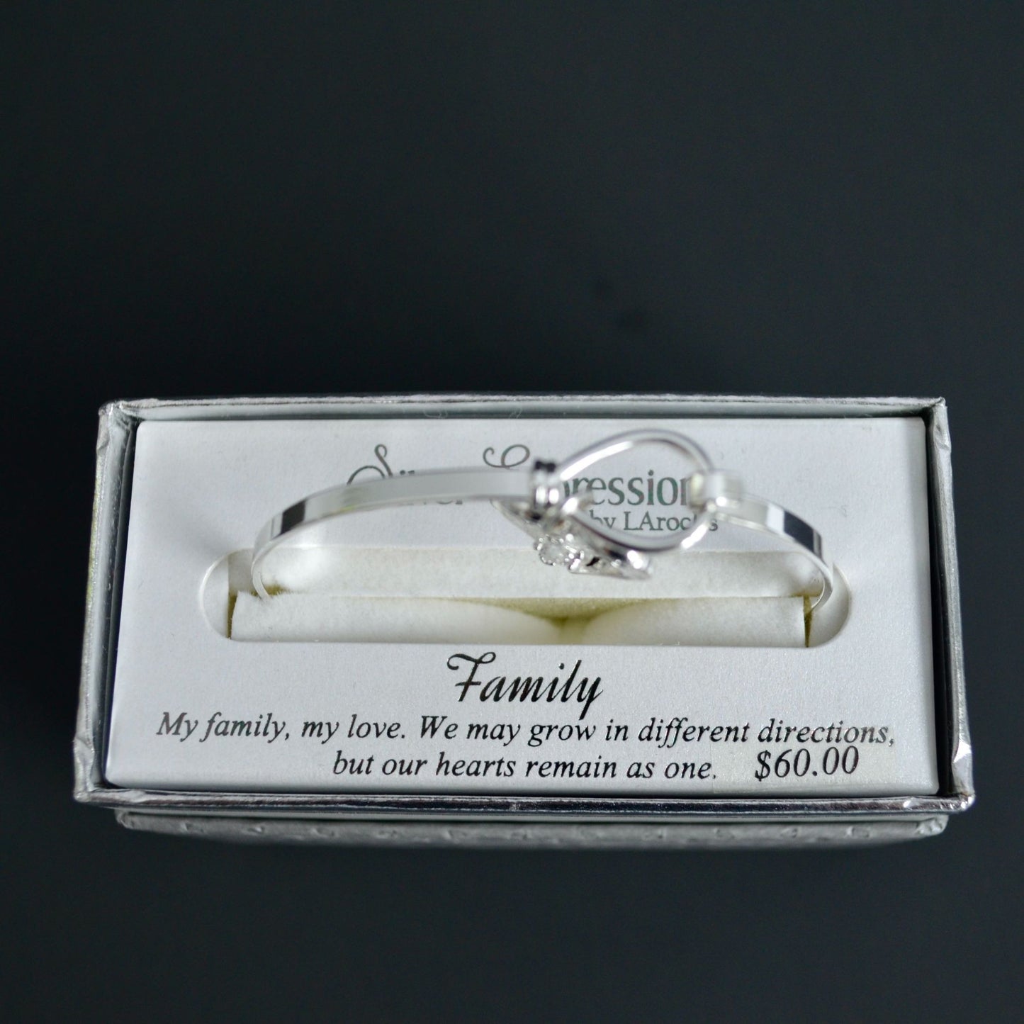 Silver Expressions by LArocks Silver Plated CZ Family Tree Bangle New