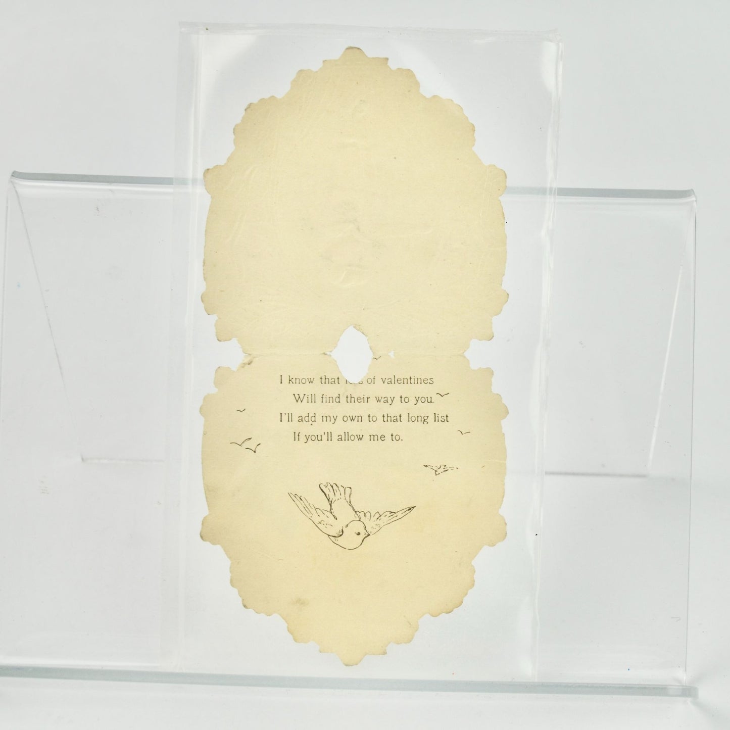 Vintage Valentine's Day Card Whitney Made Heart Die Cut