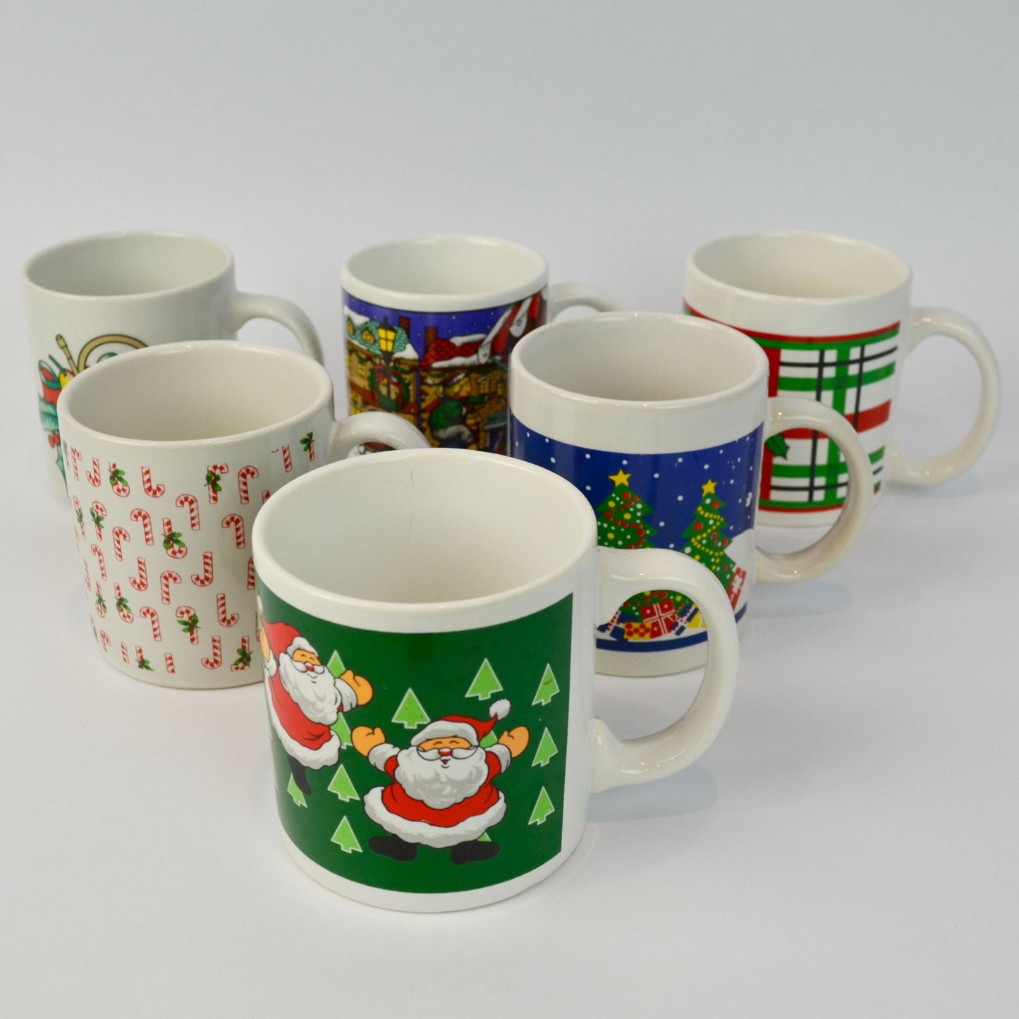 80s 90s Vintage Christmas Mugs Assorted Lot of 6