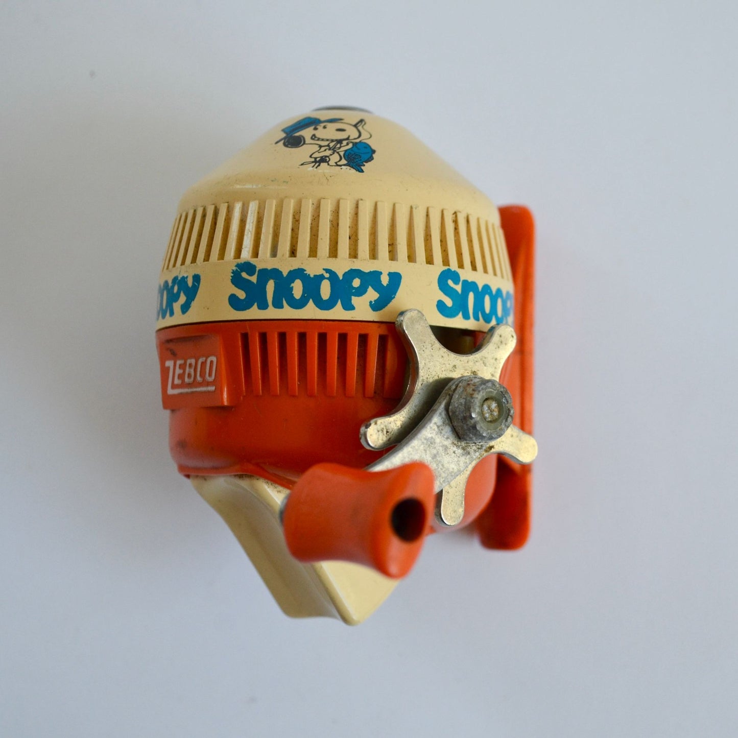 Vintage 1980's Zebco Snoopy Reel Orange Fishing Spincast
