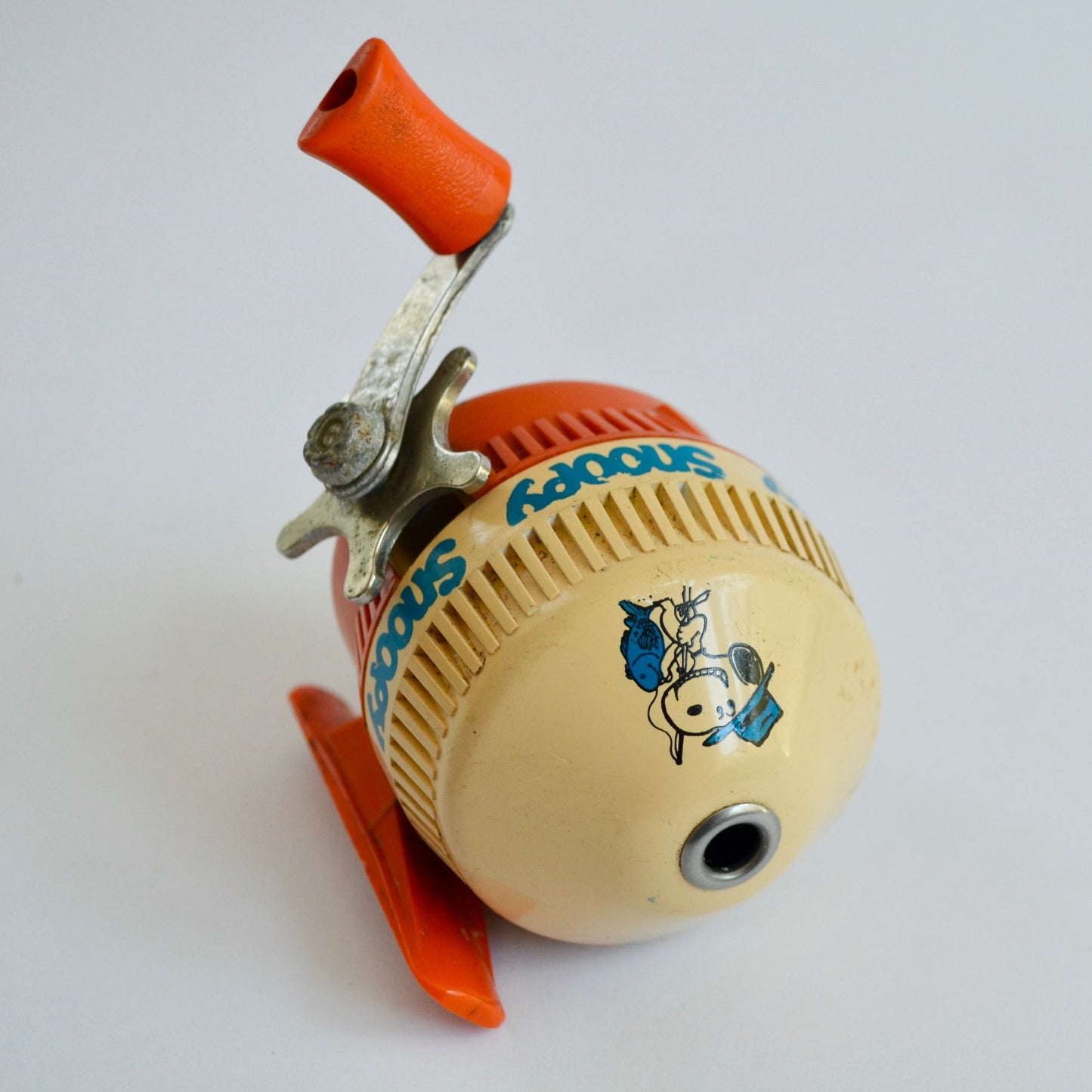 Vintage 1980's Zebco Snoopy Reel Orange Fishing Spincast