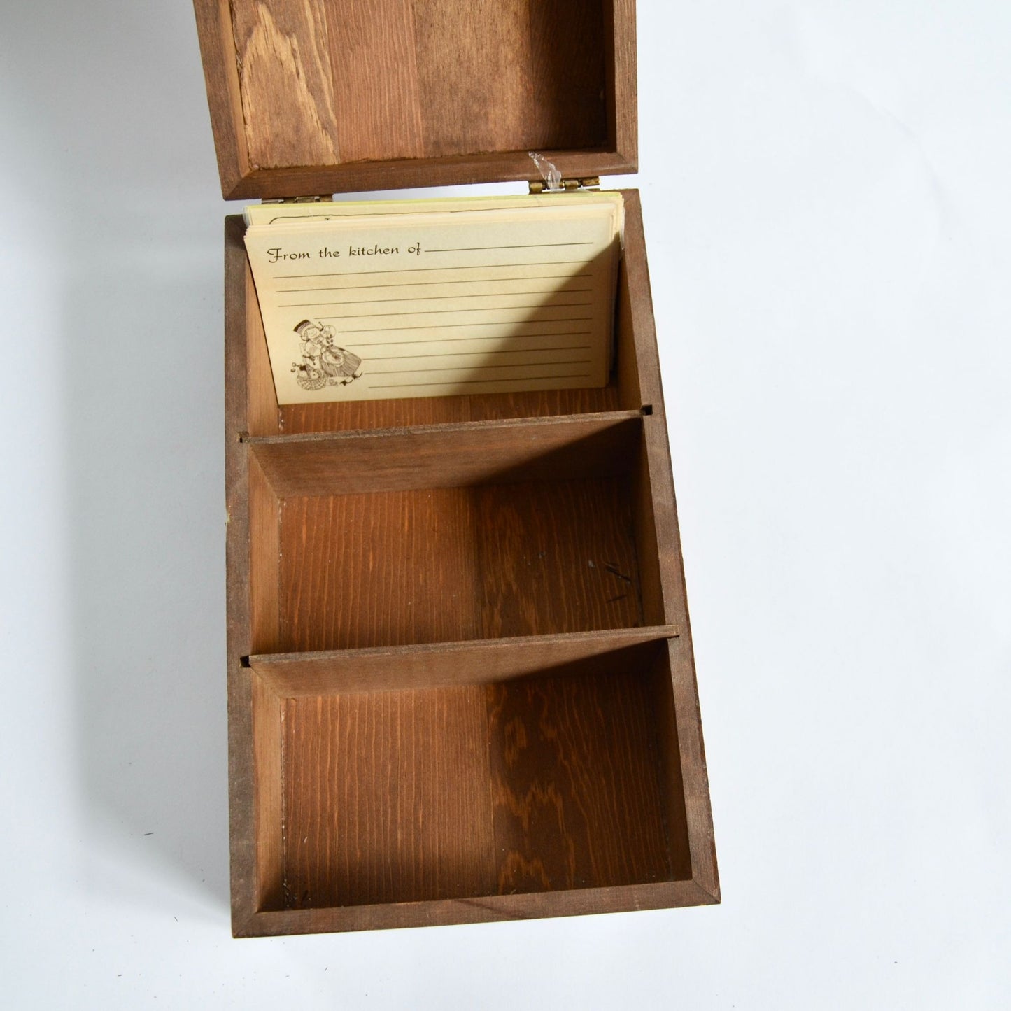 Vintage Handpainted Wooden Recipe Box Large