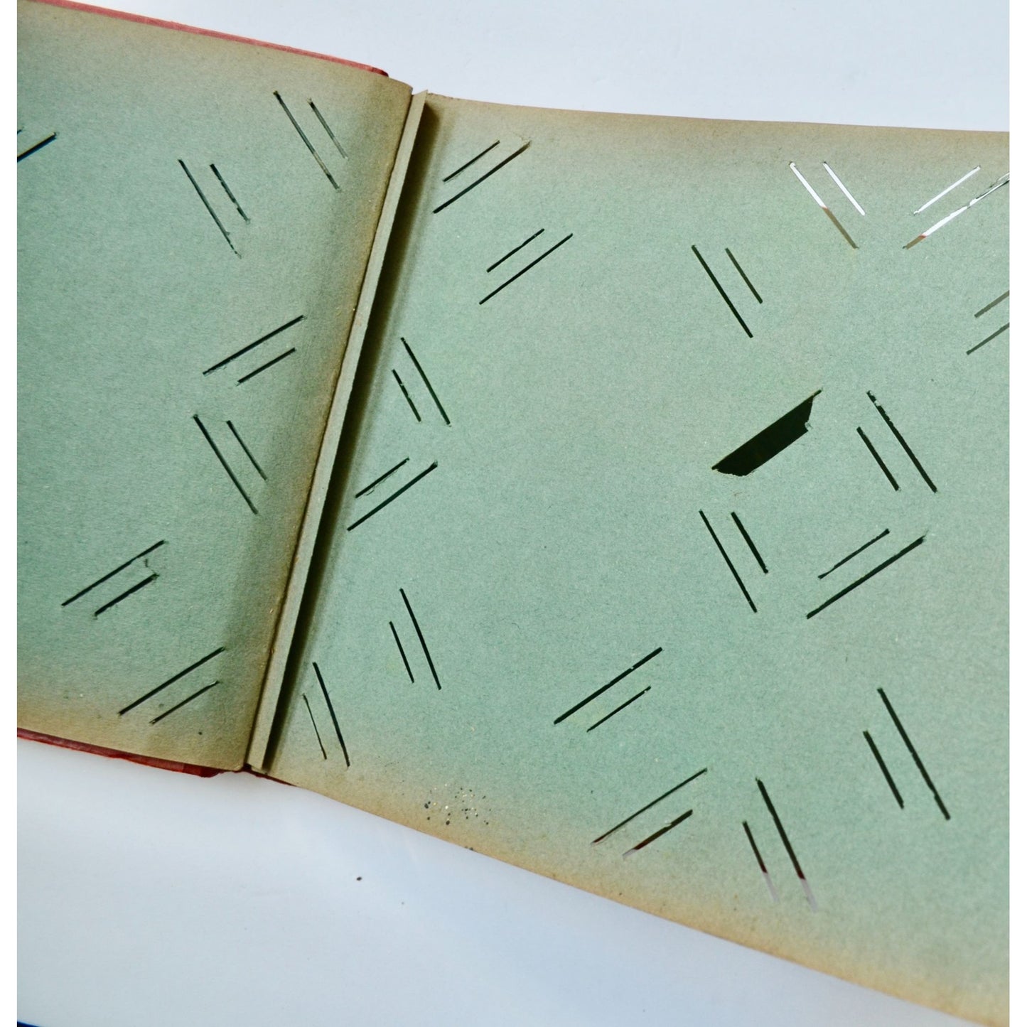 Vintage Antique Post Cards Album EMPTY Red Winter