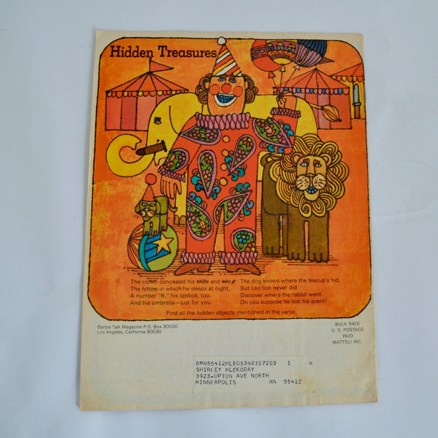 Barbie Talk Fan Club Magazine July Aug 1971 Vintage