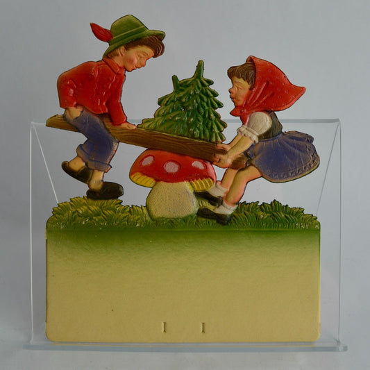 Vintage Germany Wall Calendar Topper Top Boy Girl Teeter Totter