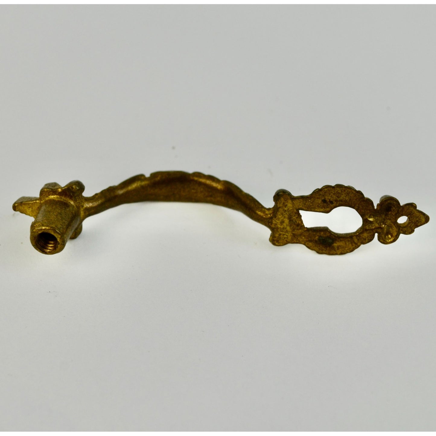 Vintage Brass Drawer Pull Handle Antique Keyhole Escutcheon Finger Pull