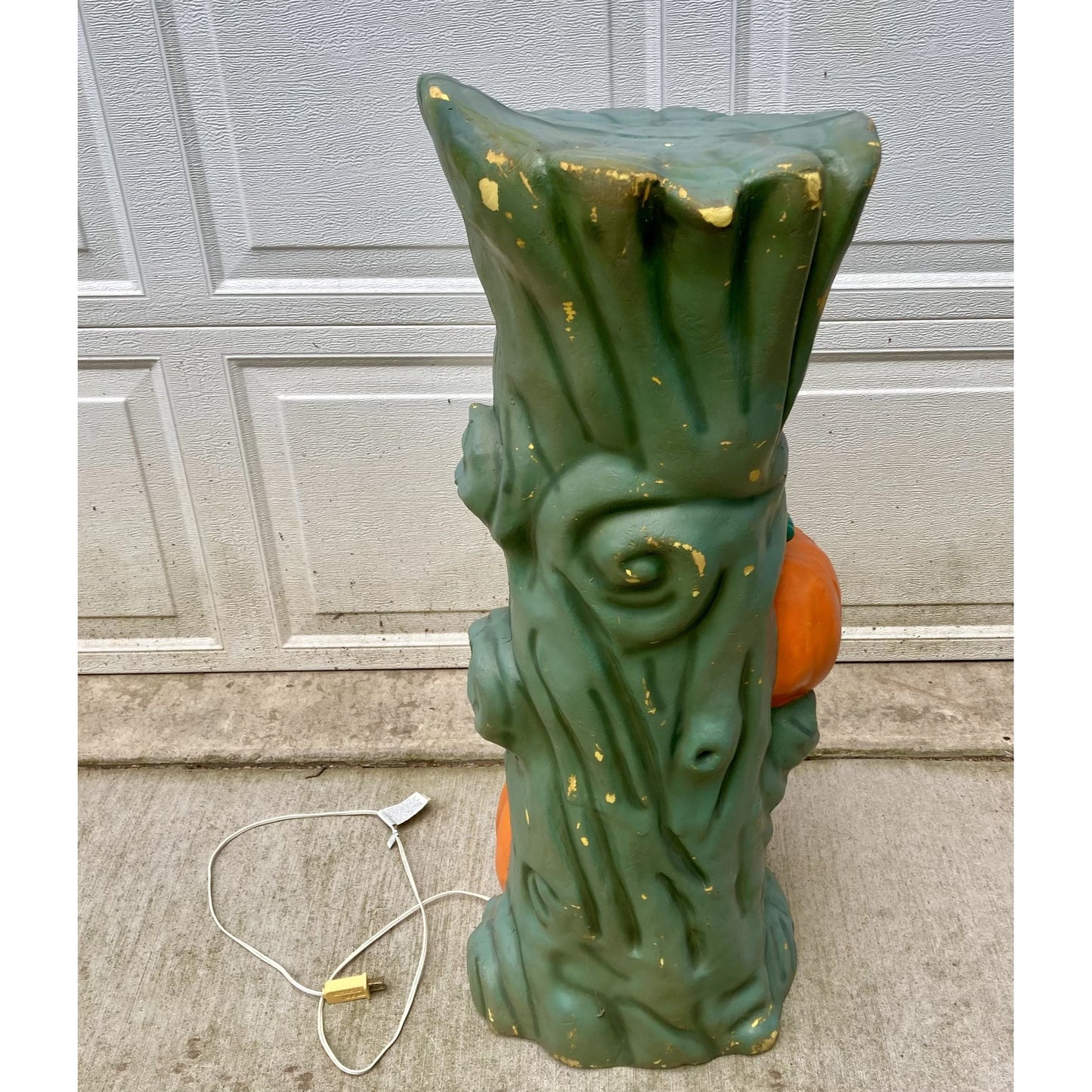 Vintage Halloween Blow Mold Spooky Tree Lighted w/ Face Pumpkin J-O-L WORKS