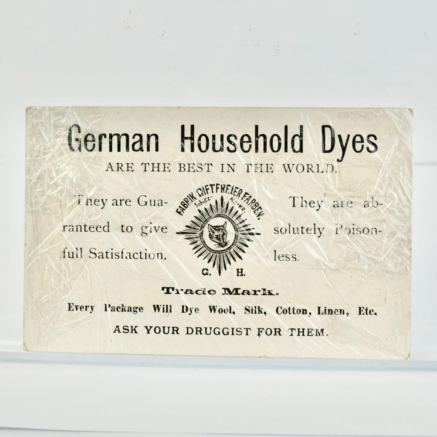German Household Dyes Victorian Trading Card Antique