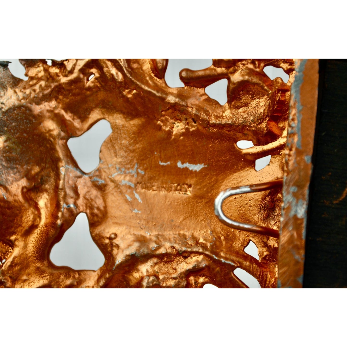 Made in Italy Vintage Heavy Ornate Cast Metal Picture Frame