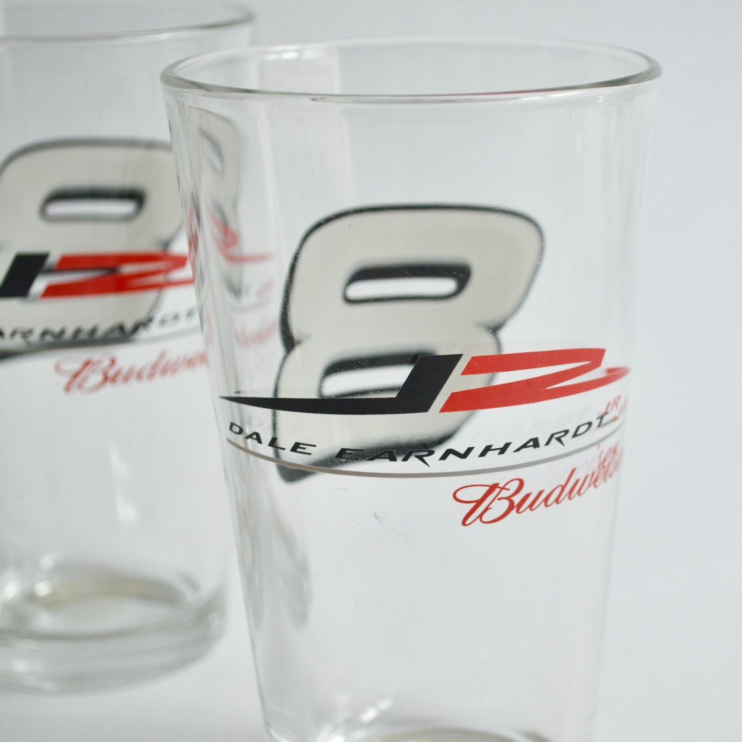 Set of 4 Budweiser Dale Earnhardt Jr #8 Beer Glasses NASCAR Junior Motorsports