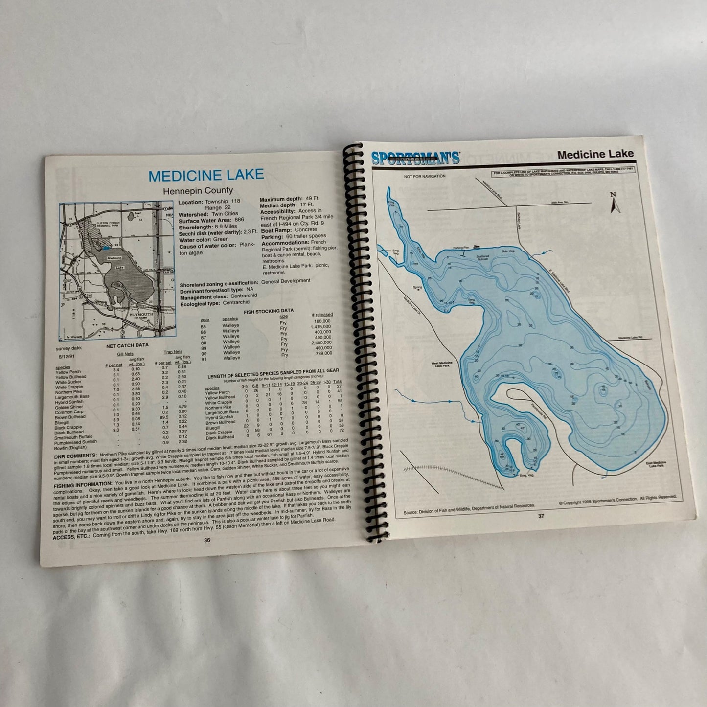 Sportsman's Connection Twin Cities Area Fishing Map Guide Book Minnesota MN