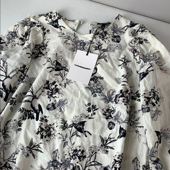 Who What Wear Floral Print Long Sleeve Shift Dress XS