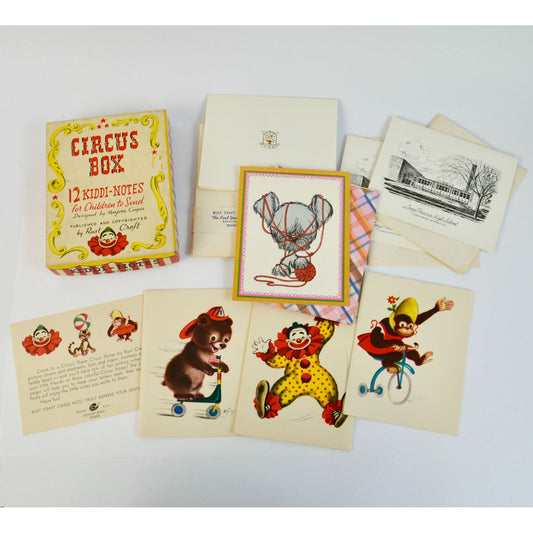 Circus Box 12 Kiddi Notes Vintage Cards Assortment