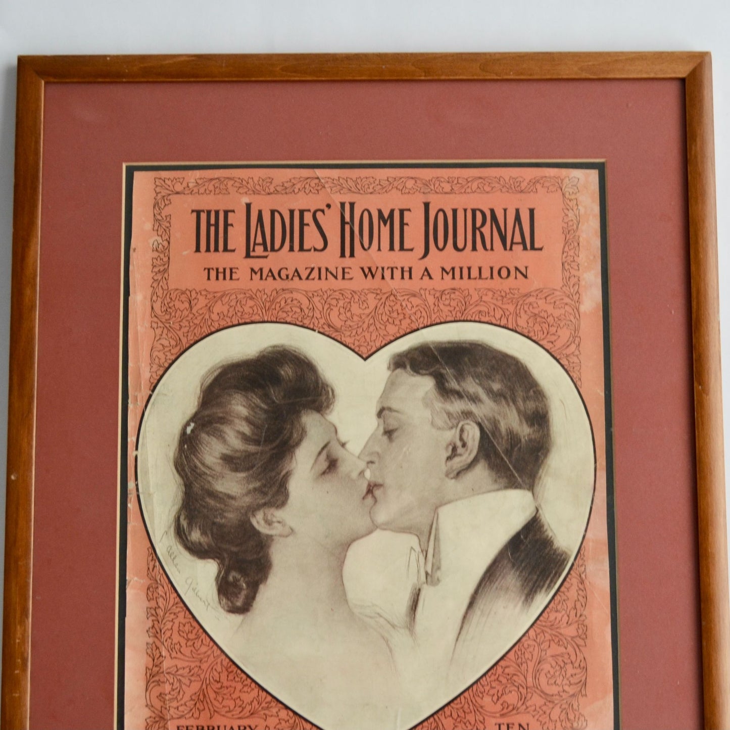 1904 Ladie's Home Journal February Front Cover Antique Framed