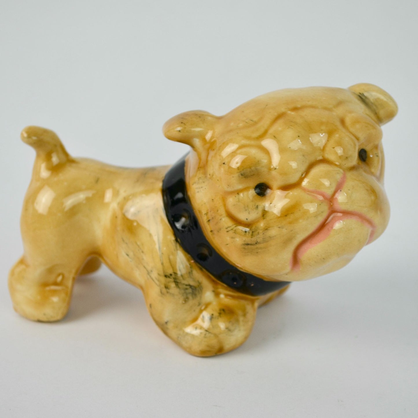 Vintage Ceramic Bulldog Figurine 3.25" Tall 5" Long