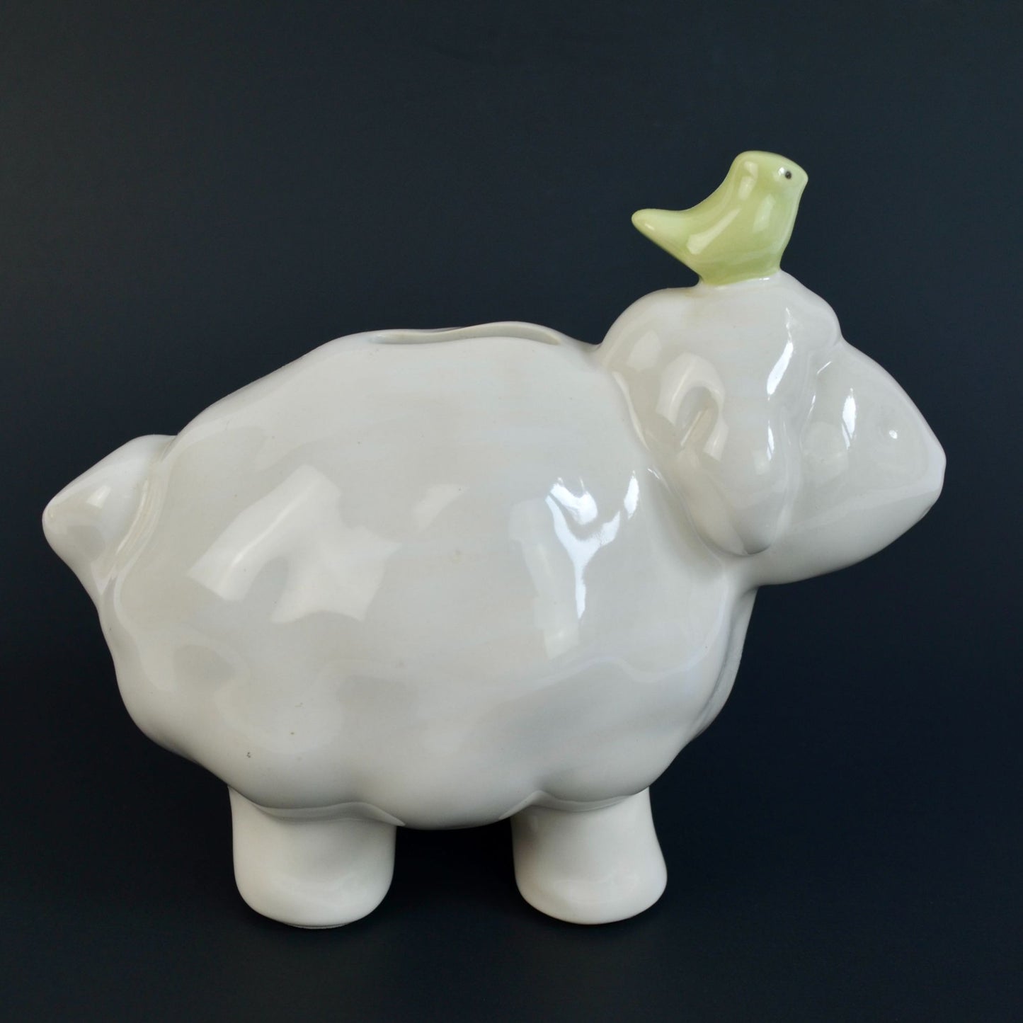 Pottery Barn Kids Sheep Lamb Piggy Bank White Ceramic READ