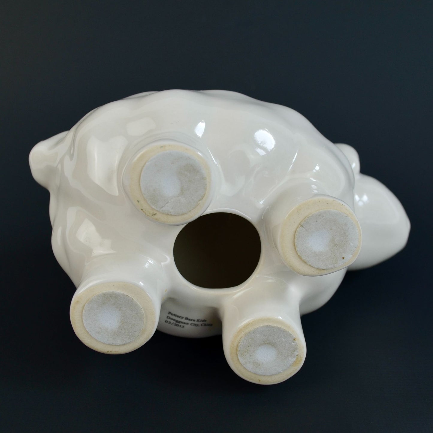 Pottery Barn Kids Sheep Lamb Piggy Bank White Ceramic READ